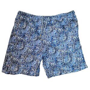 Peter Millar Mens XL Seaside Collection Shell Navy Swim Shell Print Shorts
